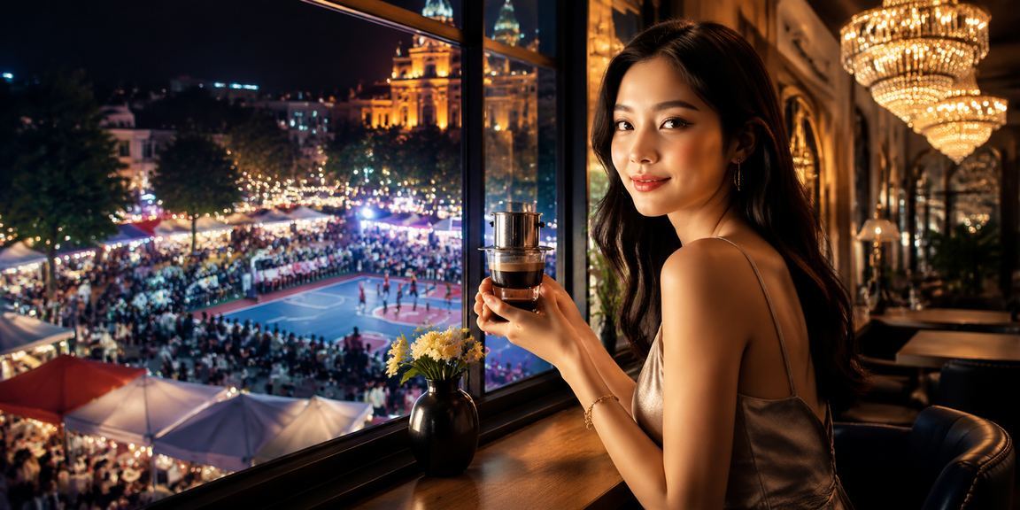 Người dùng tại Hà Nội xem kèo bóng rổ bên ly cà phê buổi sáng