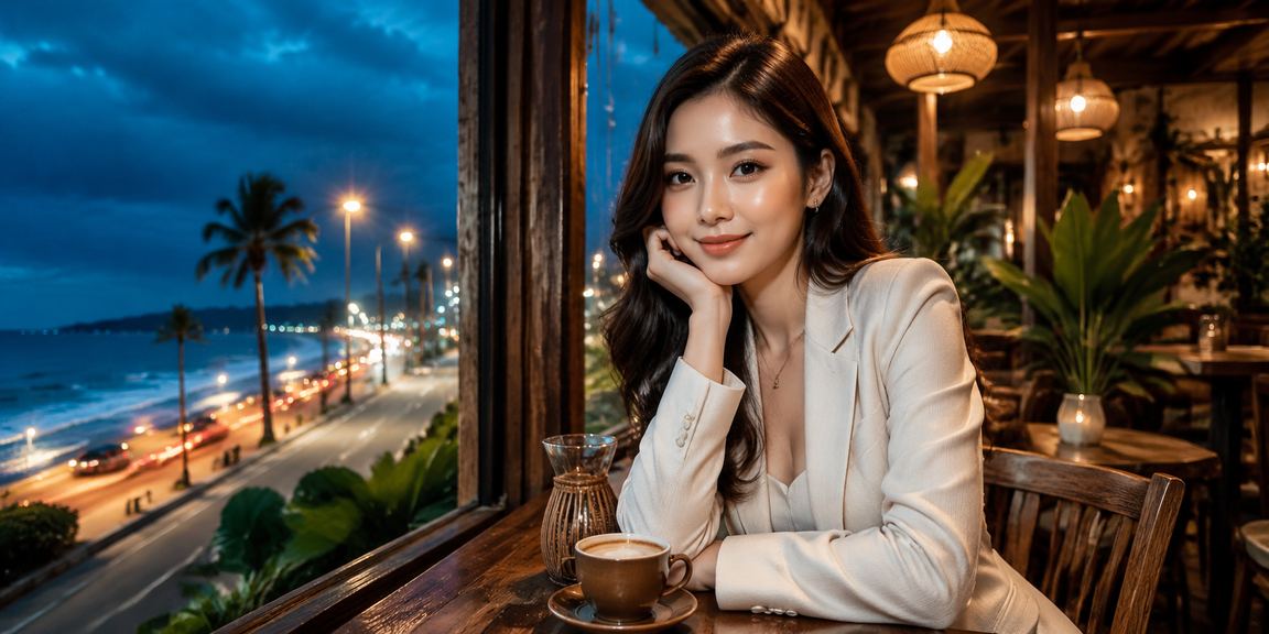 Ly cà phê Việt Nam bên cạnh màn hình điện thoại – kết hợp thư giãn và giải trí trực tuyến tại Mũi Né