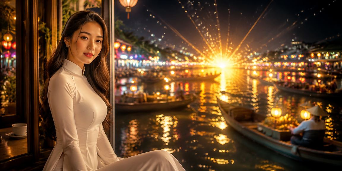 Người phụ nữ mặc áo dài trải nghiệm casino tại Nha Trang trên thiết bị di động